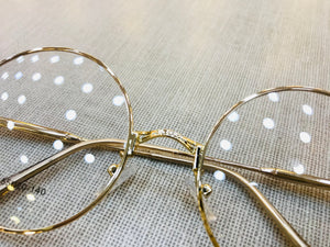 Oculos armação de grau redonda dourada grande - OFGREDDO