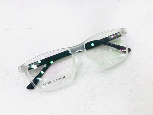 Óculos Infantil Transparente quadrado haste preta moderno