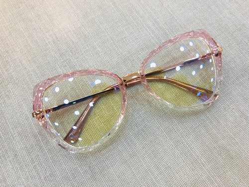 Armação de Grau Feminino Transparente Cristal Rose Grande