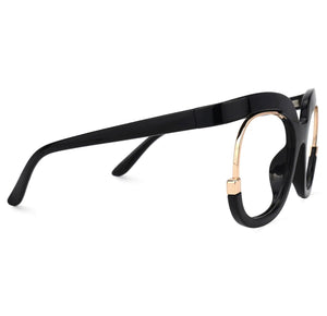 Oculos de Grau Preto Grande Vazado Exclusivo