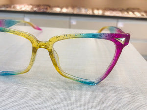Armação para óculos de grau feminina Geométrico Glitter
