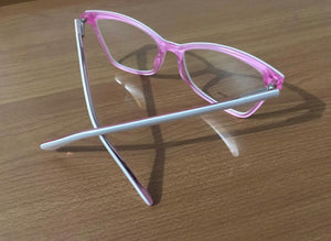 Armacao para Oculos de Grau rosa claro Quadrado delicado lindo