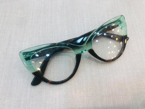 Oculos De Grau Verde Transparente Gatinha Classico Grande