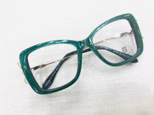 Carregar imagem no visualizador da galeria, Oculos de grau quadrado cor exclusiva verde brilhoso grande - OFGQUAVE2
