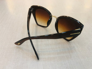 Oculos de sol feminino gatinho marrom cafe grande exclusivo - OFSGATMM1