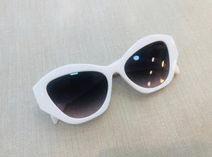 Óculos de Sol Branco Grande geométrico Quadrado Moderno