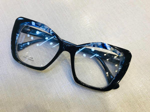 Oculos De Grau Quadrado Azul Petróleo Tamanho 52