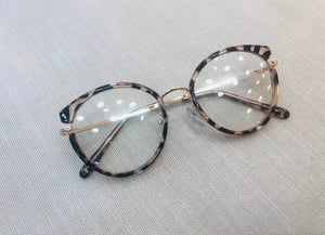 Oculos De Grau Redondo oncinha transparente grande metal Blogueira