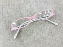 Carregar imagem no visualizador da galeria, Oculos de grau Leitura Pequeno Rosa e Branco Oval Gatinho