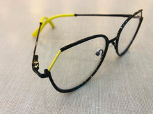 Carregar imagem no visualizador da galeria, Oculos para grau Metal Grande com Detalhe Amarelo lindo