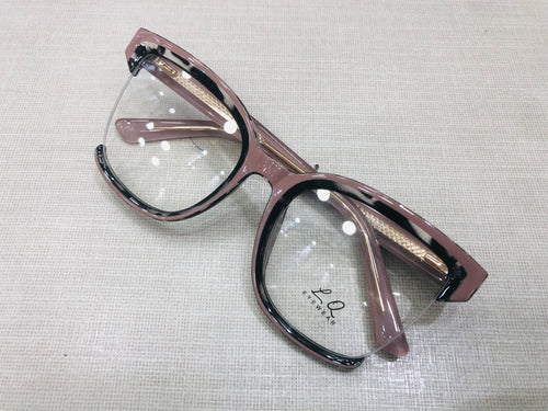 Óculos Nude Quadrado Feminino Haste Dourada Grande Top - OFGQUANE1