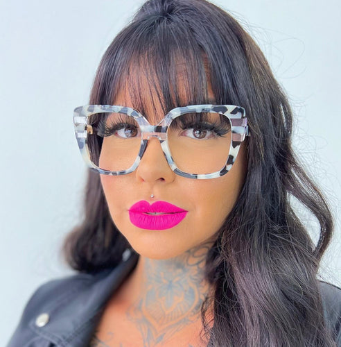 Armacao de grau Quadrada Animal Print Bem Grande