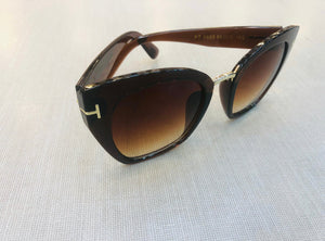 Oculos de sol feminino gatinho marrom cafe grande exclusivo - OFSGATMM1