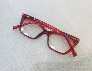 Óculos de Grau 3D Vermelho Cristal Grande Gatinha
