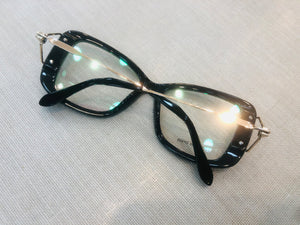 Oculos de Grau Quadrado Preto Grande Haste Dupla Exclusivo