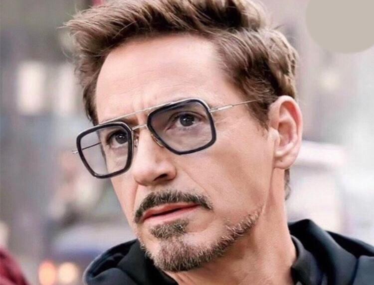 Oculos de grau Masculino Tony Stark Preto e Dourado