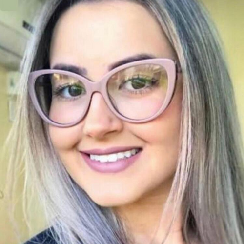 Óculos de grau feminino nude sapatinho grande FE901 - OFGGATNE7